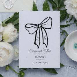 Bow retro único Guardar la invitación de fecha