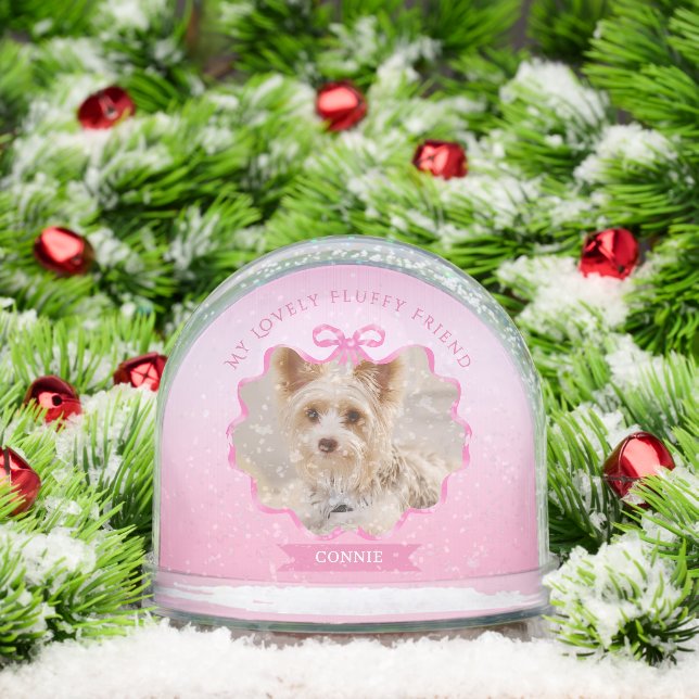 Bow Ribbon Glittering Mascota Memory Photo Pink (Navidad)