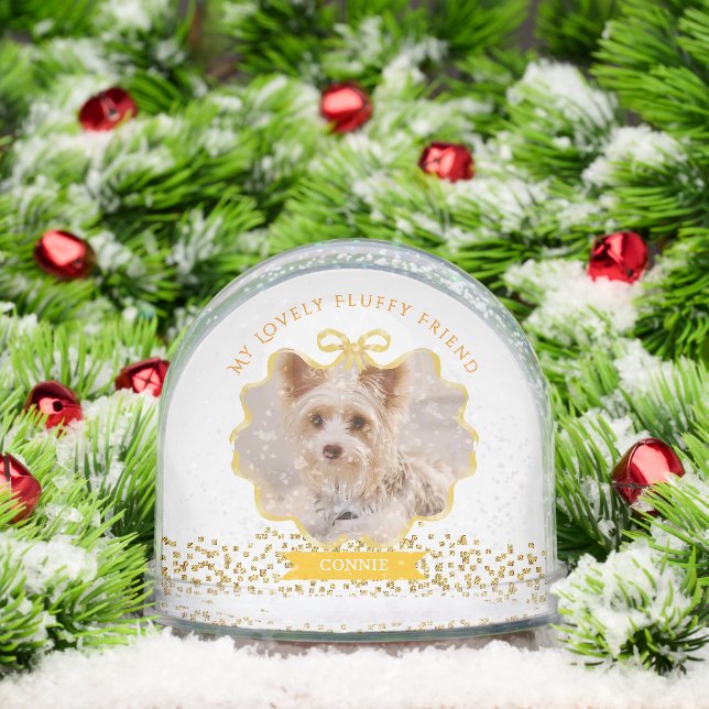 Bow Ribbon Glittering Mascota Memory Photo White (Navidad)