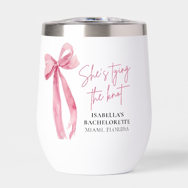 Bow rosa de Rubor está atando la soltera Knot (Frente)