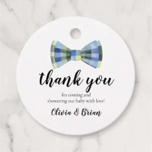 Bow Tie Baby Shower Gracias Etiqueta De Favor