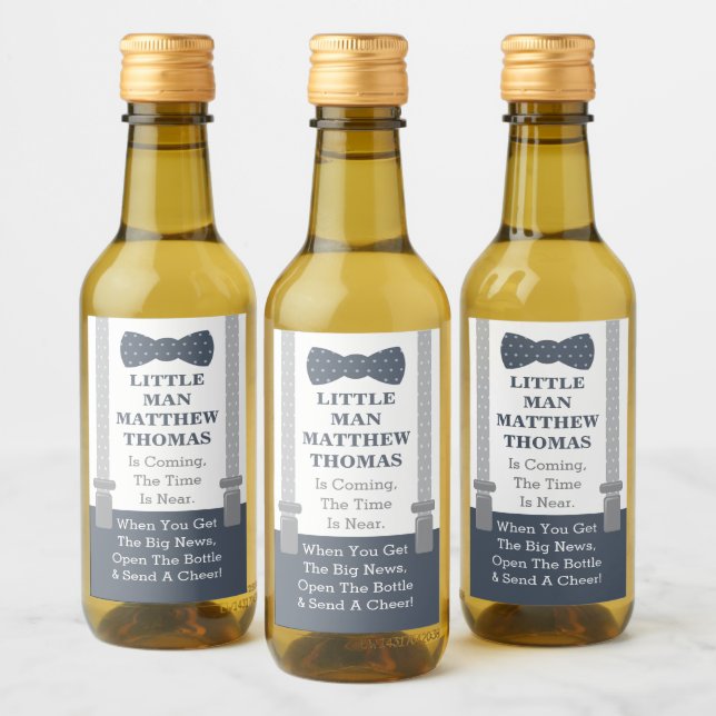 Bow Tie Baby Shower Mini Fragmentos de frasco de v (Botellas)