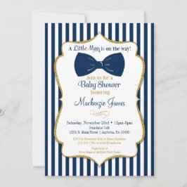 Bow Tie Boy Invitación a la Marina Oro Azul