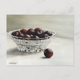 Bowl lleno de postales de arte de cerezas