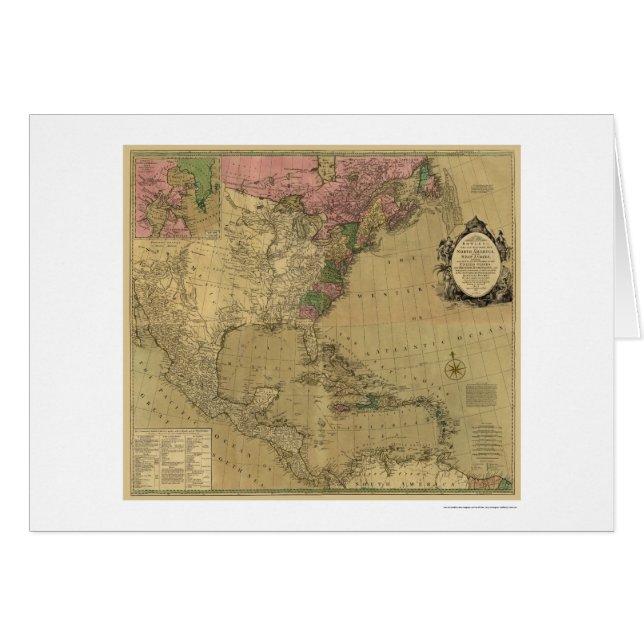 Bowles detalló el mapa de América - 1784 (Anverso (Horizontal))