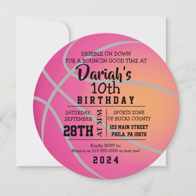 BOWLING BALL ROUND Birthday Party Invitación (Anverso)