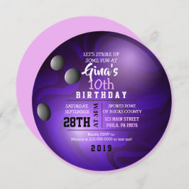 BOWLING BALL ROUND Birthday Party Invitación