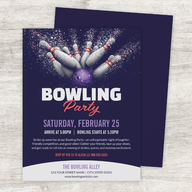 Bowling Party Event Flyer Template (Subido por el creador)