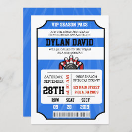 BOWLING TICKET Bar Bat Mitzvah Invitación