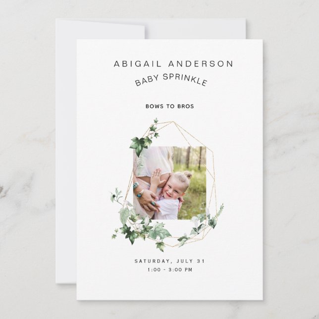 Bows a Bros Invitación a la rociada por el bebé (Anverso)