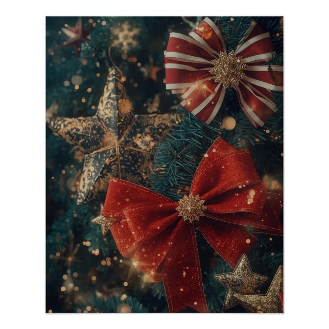 Bows & Stars Christmas Poster (Anverso)