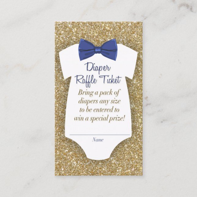 Bowtie Baby Shower Diaper Raffle Ticket (Anverso)