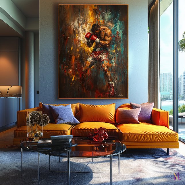 Boxeador abstracto en acción - Poderoso arte depor (Subido por el creador)