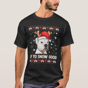 Boxeador blanco perro Navidades Santa Ugly Sweater