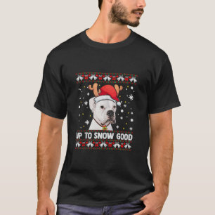 Boxeador blanco perro Navidades Santa Ugly Sweater