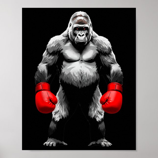 Boxeador de gorilas masculino arte divertido boxeo (Frente)
