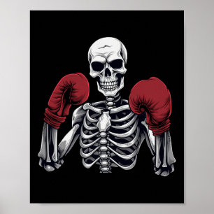 Boxeador Esqueleto Boxeo Kickboxing Halloween Arte