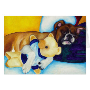 Boxeador y oso de peluche