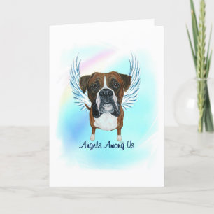Boxer Angel Dog Mascota Pérdida Tarjeta de Simpatí