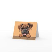 Boxer Dog Mascota Notecard o Tarjeta de agradecimi