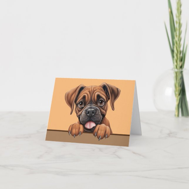 Boxer Dog Mascota Notecard o Tarjeta de agradecimi (Anverso)