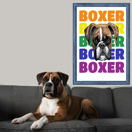 Boxer Dog poster arte en la pared