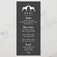 Boxer Dog Silhouettes Boda Menú de cena