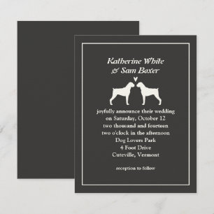 Boxer Dog Silhouettes Invitación a la boda