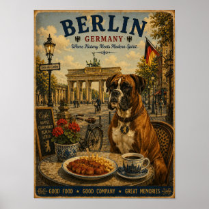 Boxer en Berlín Arte de Viaje Vintage