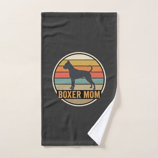 Boxer Mamá Retro Atardecer Perro (Toalla de mano)