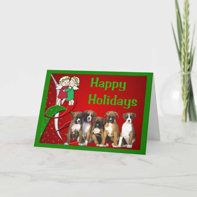 Boxer Navidades Tarjeta de felicitación de pequeño (Anverso)