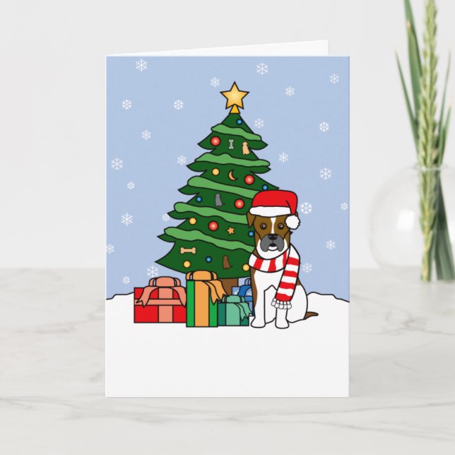Boxer y árbol de Navidad (Anverso)