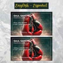 Boxing Club Bilingüe - Tarjeta de visita española
