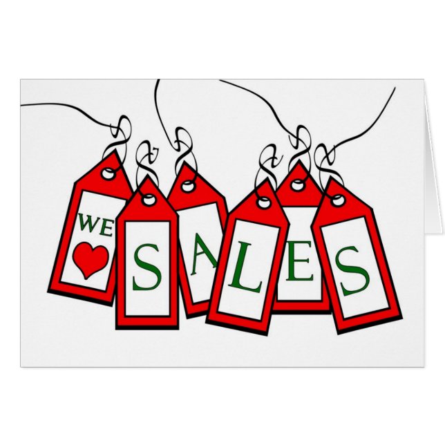 Boxing Day Card de Couple, We Love Sales (Anverso (Horizontal))