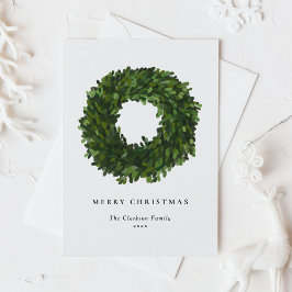 Boxwood pintada a mano Wreath Feliz Navidad