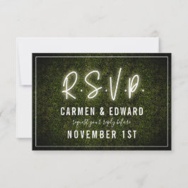 Boxwood White Neon Wedding RSVP
