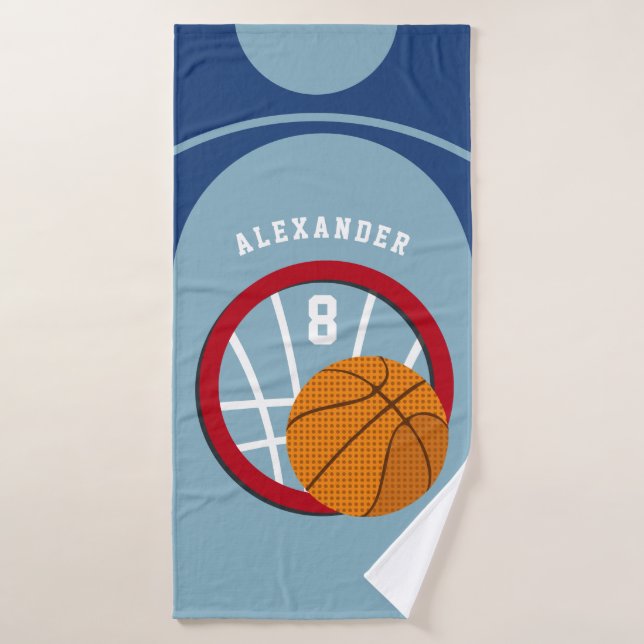 Boy Adolescente Corte de Baloncesto Ball Hoop Spor (Toalla de baño)