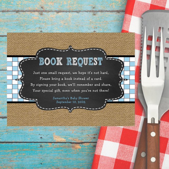 Boy Baby Q, BBQ tarjeta de solicitud de libro de B (Subido por el creador)