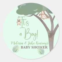 BOY BABY SHOWER, MONKEY BABY SHOWER pegatinas