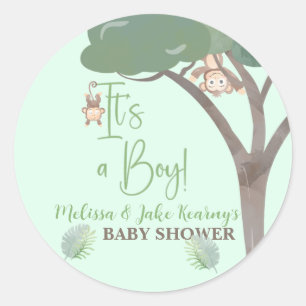 BOY BABY SHOWER, MONKEY BABY SHOWER pegatinas