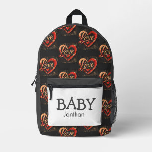 Boy Baby Tema del corazón Mochila impresa