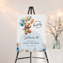 Boy Bearly Wait Teddy Bear Bienvenida Baby Shower