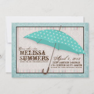 Boy Blue April Showers Invitación a Baby Shower