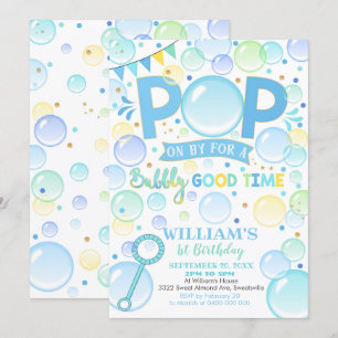 Boy Bubbles Invitación de cumpleaños Cumpleaños Po