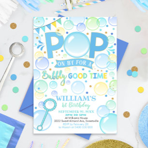 Boy Bubbles Invitación de cumpleaños Cumpleaños Po