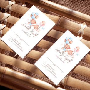 Boy Chica Twins Teddy Bear Tarjeta RSVP Baby Showe