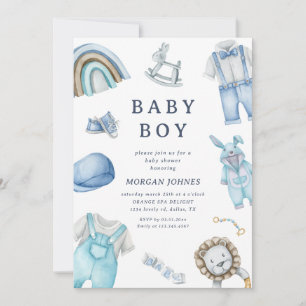 Boy Clothes Invitación a la ducha de bebé de Nurse