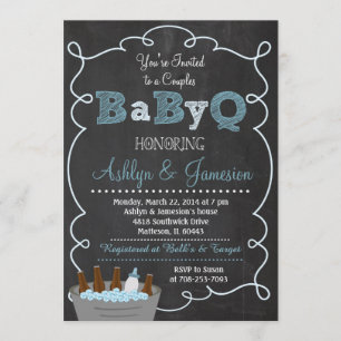 Boy Couples BabyQ Invitación a Baby Shower