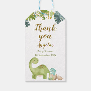 Boy Dinosaur Baby Shower Gracias Etiqueta
