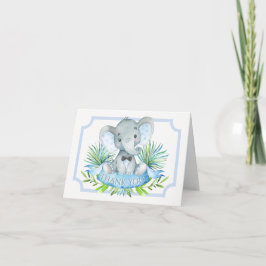 Boy Elephant Baby Shower Tarjetas de agradecimient